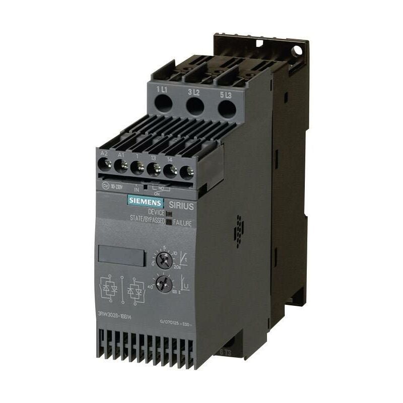 Démarreur progressif Siemens 3RW3017-1BB14 3RW30171BB14 Puissance moteur à 400 v 5.5 kW Puissance moteur à 230 v 3 kW 400 v/ac Courant nominal 12.5