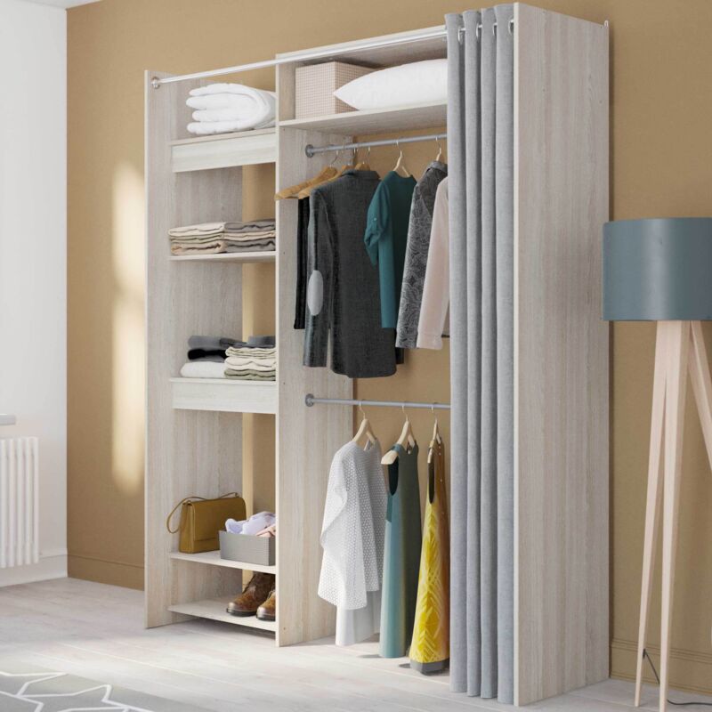ODEON Dressing extensible classique d&eacute;cor chene shannon - L 112 - 168 cm