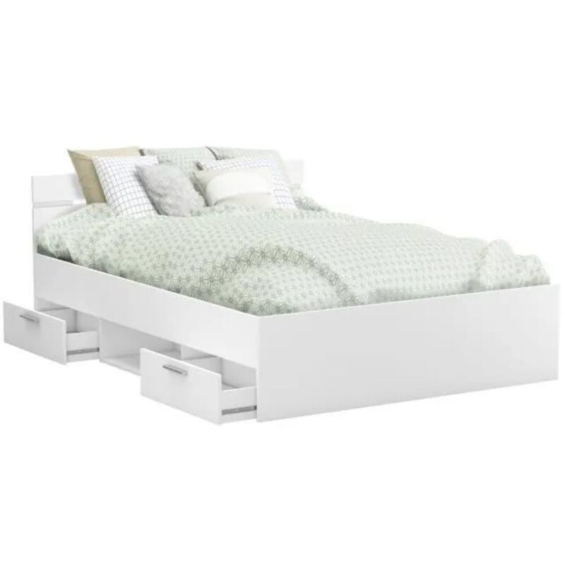 M&S Demeyere Michigan Bett Weiß 140x190 Cm Mit Stauraum