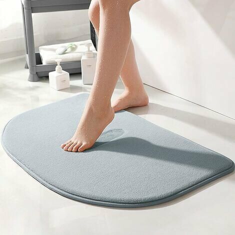 Demi-Cercle Demi-Cercle Tapis de Bain Antiderapant, Tapis Salle de Bain, Tapis de Douche Antiderapant pour Chambre et Salle de Bain, Doux et Confortable 40x60cm, Gris
