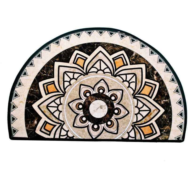 VURAHOME - Demi-Cercle Paillasson, Style Nordique Tapis D'Entrée Tapis Ultra Absorbant Bienvenue Tapis Antidérapant PVC Impermeable Bas pour Entrée