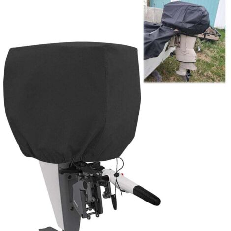 Demi-Couverture de Moteur Hors-Bord: Housse de Moteur Hors-Bord pour Tissu Oxford 600D, Housse Protection Moteur Bateau pour Moteur Hors-Bord 100-150HP 74 45 58 CM