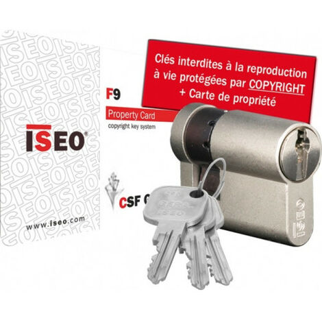 Demi-cylindre de serrure F9 - ISEO Argent N/A 10 mm 35 mm Nickelé Demi-cylindre