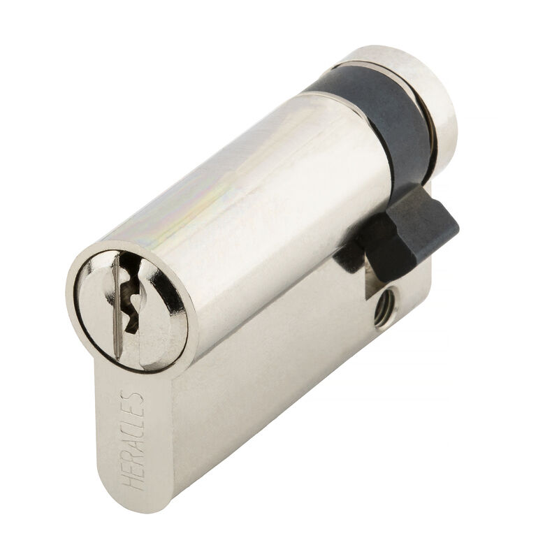 Demi-cylindre européen 5 goupilles 5G 10x90mm pour fermeture anti-panique laiton nickelé 3 clés Heracles C100121