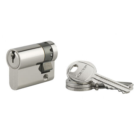 Demi cylindre HG5 UNIKEY (achetez-en plusieurs, ouvrez avec la même clé), 30x10mm, 3 clés, nickel - THIRARD