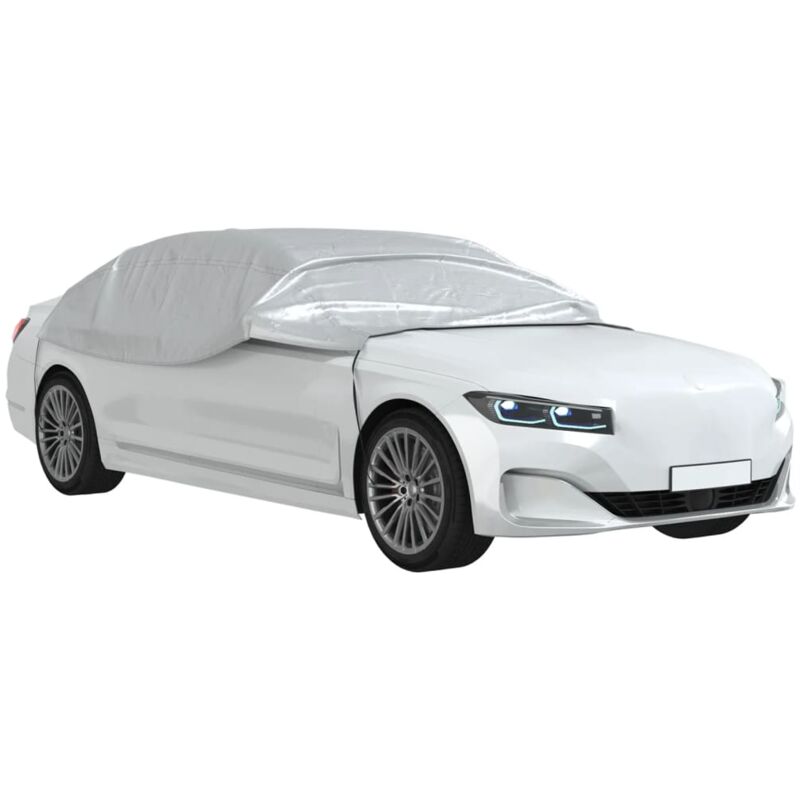 Vidaxl - Demi-housse de voiture avec crochets argenté l n/a