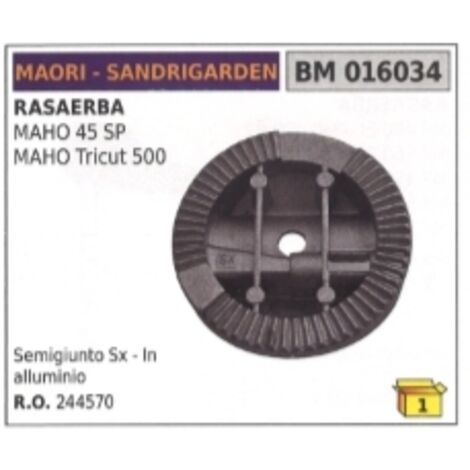 Demi-joint gauche en aluminium MAORI compatible avec la tondeuse SANDRIGARDEN MAHO45SP