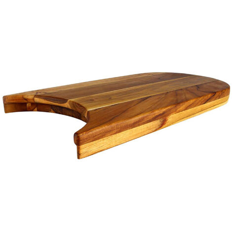 DEMI LUNE - Planche à Découper en Teck Naturel Bords Arrondis - 55x26cm - Planche de Cuisine Durable et Élégante - Idéale pour Découpe et Présentation