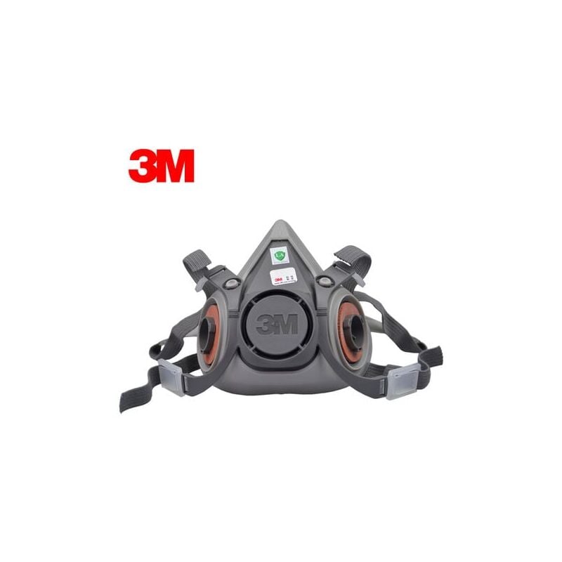 SNQ - Demi-masque classique réutilisable 3M™ 6200, Certifié en sécurité- sans cartouches filtrantes