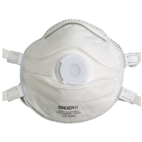 Demi-masque classique valve FFP3 NR D Singer Safety boîte de 5 pièces Blanc Unique