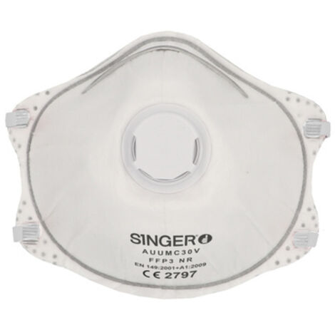 Demi-masque préformé FFP3 NR Joint facial en mousse - Lot de 10 - SINGER - AUUMC30V