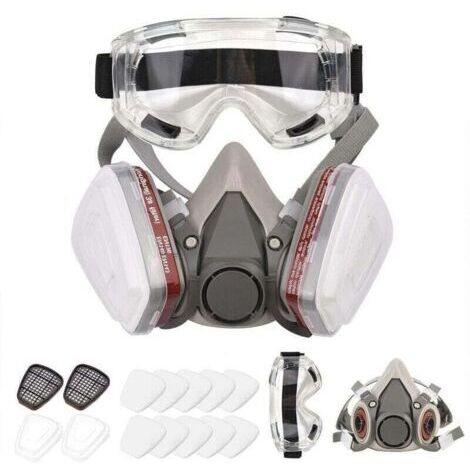 Demi masque respiratoire réutilisable 6200 avec lunettes pour peinture, vapeur organique, soudage, polissage, travail du bois