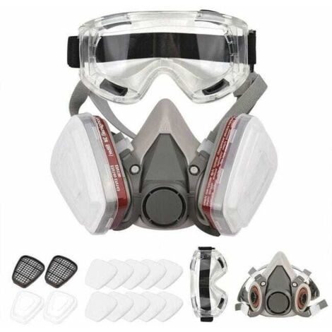 Demi-masque respiratoire réutilisable 6200, masque à gaz, protection respiratoire avec lunettes de sécurité.