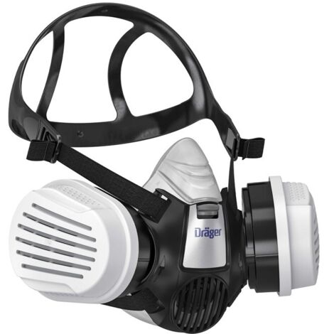 Demi-masque respiratoire X-plore 3300 – Protection contre poussières et vapeurs – Filtres A1B1E1K1-P3R D – Taille M – Réutilisable et confortable – Drager - A1B1E1K1