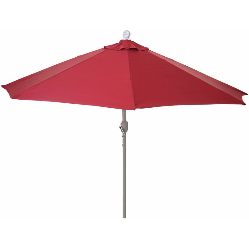 HHG - jamais utilisé] Demi-parasol en aluminium Parla, uv 50+ 270cm bordeaux sans pied - red