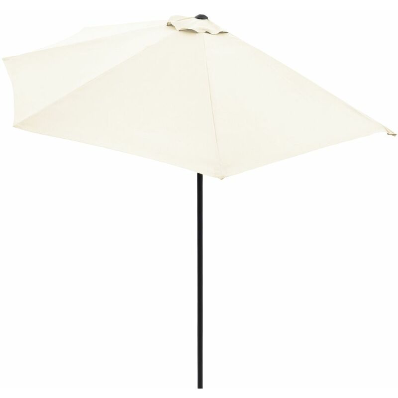 Demi-parasol ø 270 cm Parasol de balcon avec manivelle Pare-soleil Protection solaire uv 50+ terrasse jardin Crème - Kingsleeve