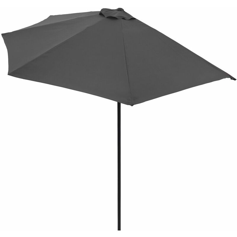 Kingsleeve - Demi-parasol ø 270 cm Parasol de balcon avec manivelle Pare-soleil Protection solaire uv 50+ terrasse jardin Anthracite
