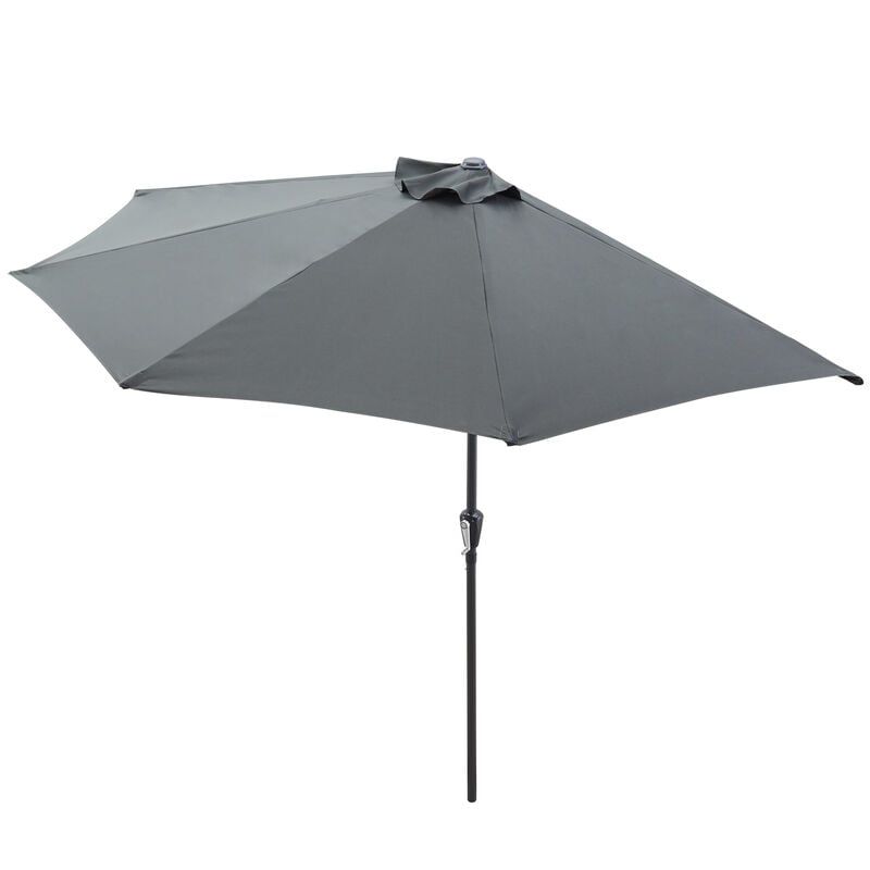 Demi-parasol de balcon - ø 300 cm - gris foncé