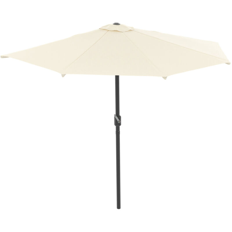 Demi parasol de balcon corte écru 2,7x1,35 m avec housse