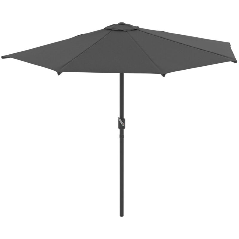 Demi parasol de balcon corte gris 2,7x1,35 m avec housse