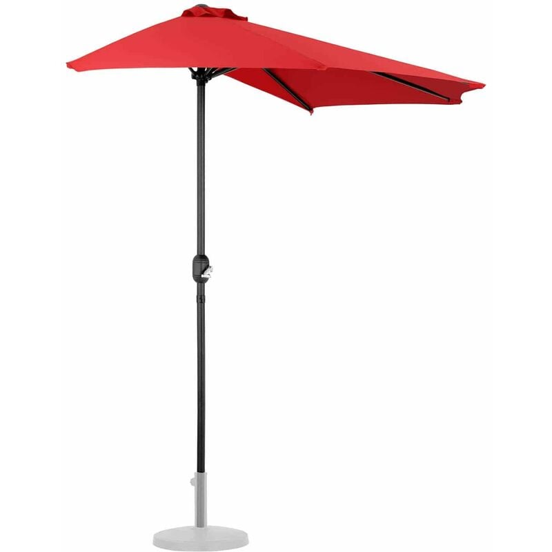 Demi parasol pentagonal 270 x 135 cm jardin rouge - Rouge