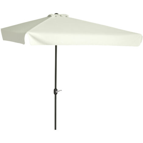 Demi parasol Polyester Crème 230x130x249 cm