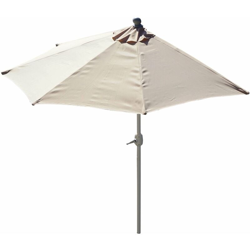 Demi parasol semi-circulaire balcon terrasse uv 50+ polyester/aluminium 3kg avec une portée de 270 cm crème sans support 040003850