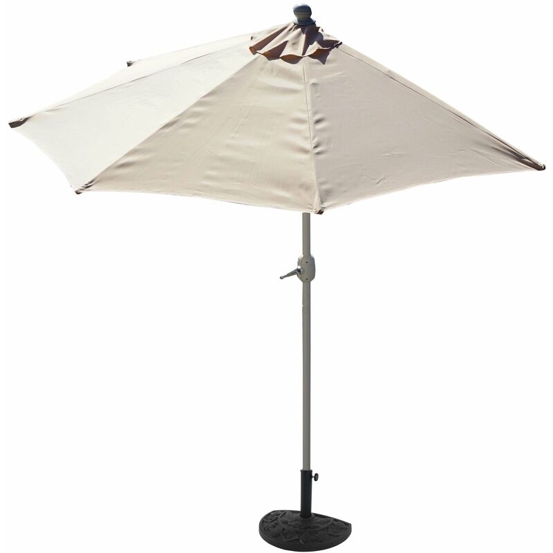 Demi parasol semi-circulaire balcon terrasse uv 50+ polyester/aluminium 3kg avec une portée de 300 cm crème avec support