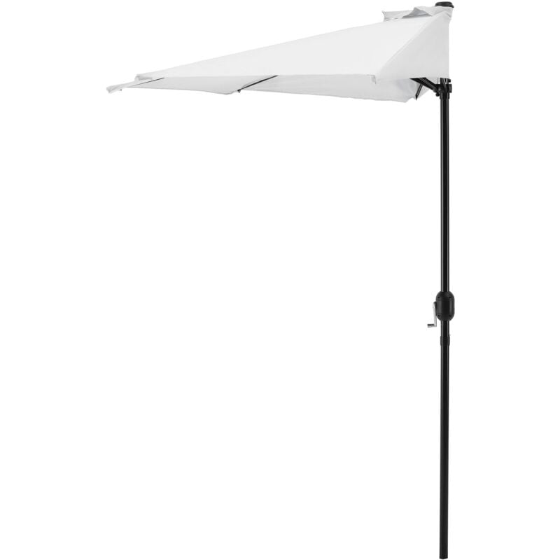 Helloshop26 - Demi-parasol sur terrasse sur balcon polyester blanc 300 cm x 150cm x 230cm - Blanc