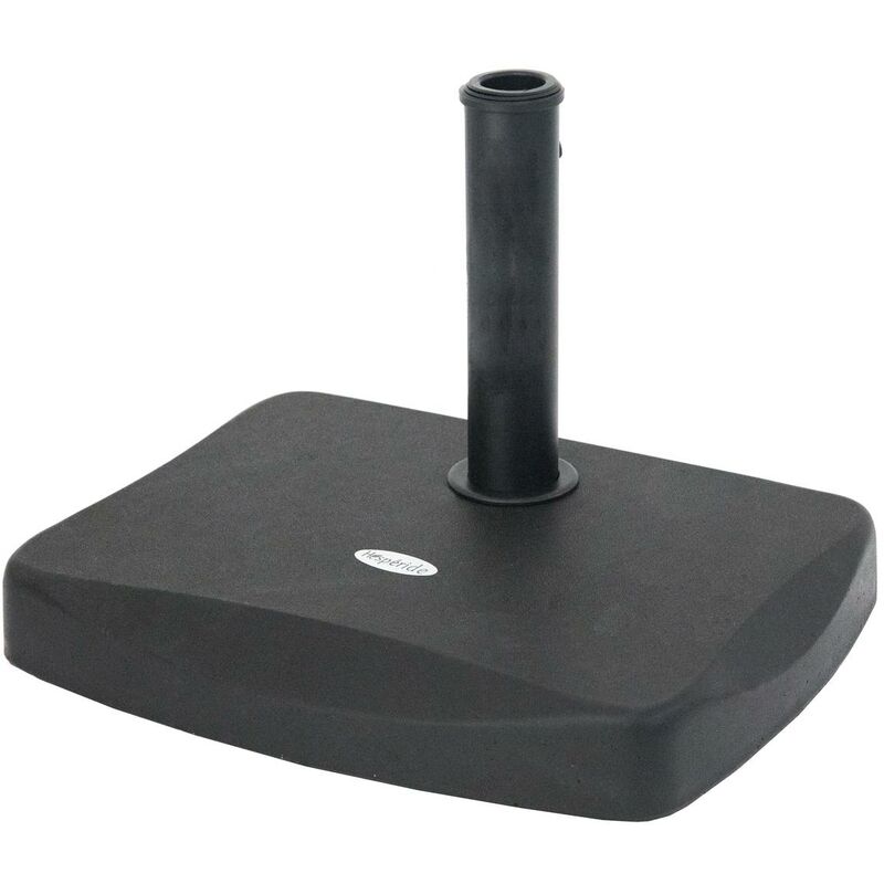 Demi-pied de parasol carré Orcado noir 22kg en béton - Hespéride