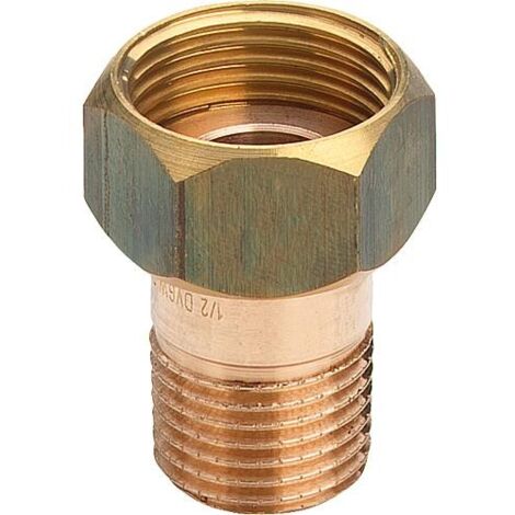 Demi-raccord en bronze type 3335 à joint plat DN15 (1/2") x DN (3/4")