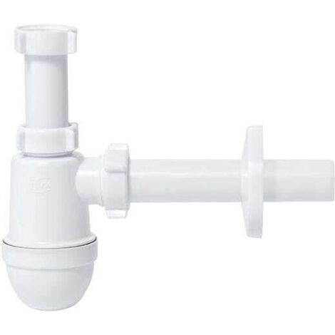 Demi-siphon pour lavabo en bouteille, blanc, 32 mm