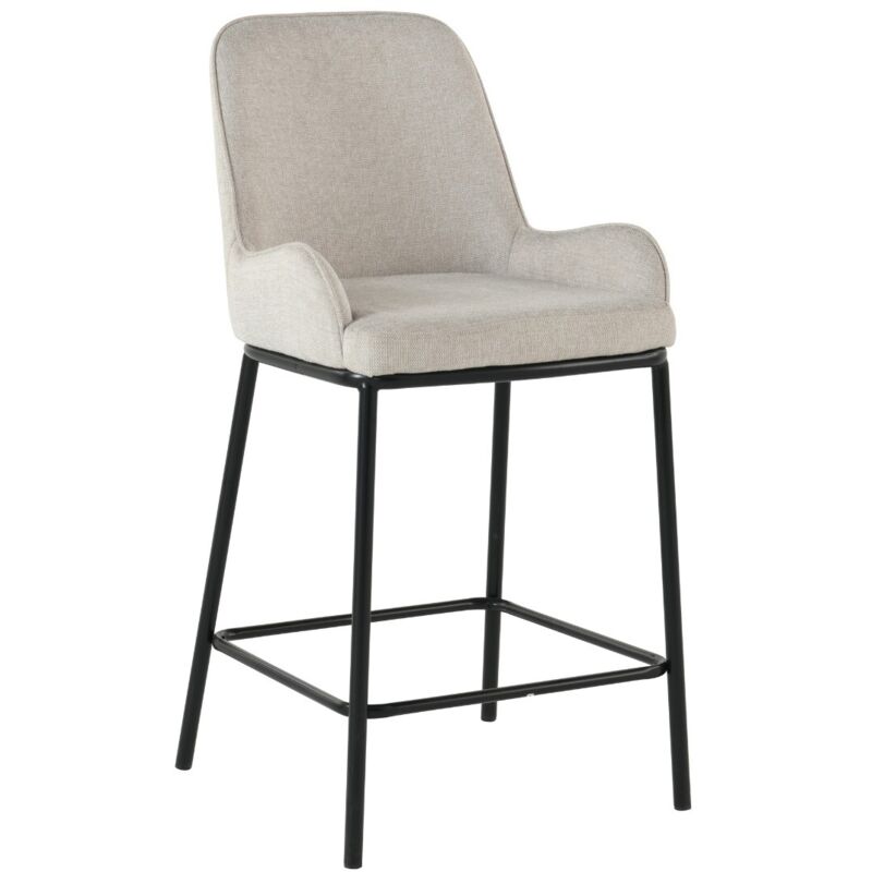 Demi-tabouret rembourré SANTO, tissu beige clair