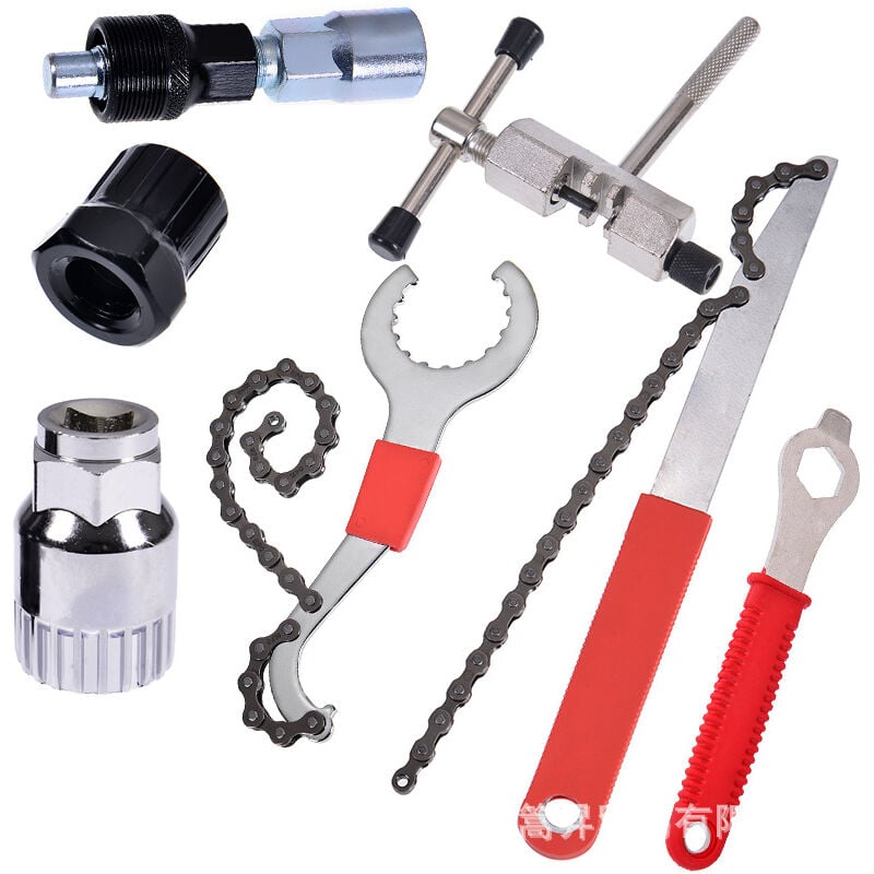 Demonte Cassette, 5pcs Outil de Maintenance pour Vélo, Outil Démontage Cassette Vélo, Outil Séparateur de Chaîne, Outil de Retrait de Cassette de