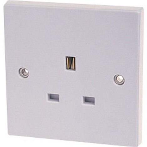 Dencon 1-Gang 13A Unswitched Socket - White Moulded Plastic