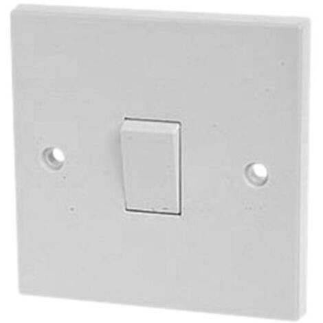 Dencon 1-Gang 2-Way Light Switch 10A - White Plastic