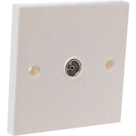 Dencon 7119NB Single Flush Coax TV Socket White DCN7119NB