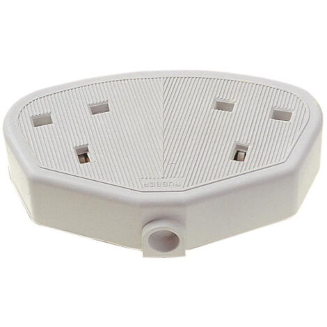 Dencon Rubber Trailing Socket 13A 2-Gang - White