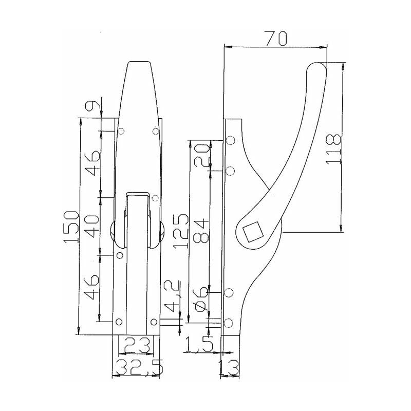 DENI Tortreibriegel PLANO 13mm Schlaufenanzahl 3 STA hell verz. 4013 2000 33