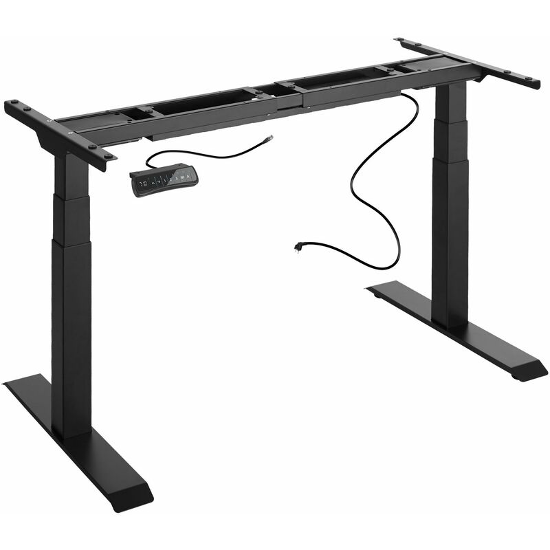 Tectake - Standing Desk Frame - electrically height-adjustable with 2 motors - computer desk, standing desk, pc desk - black