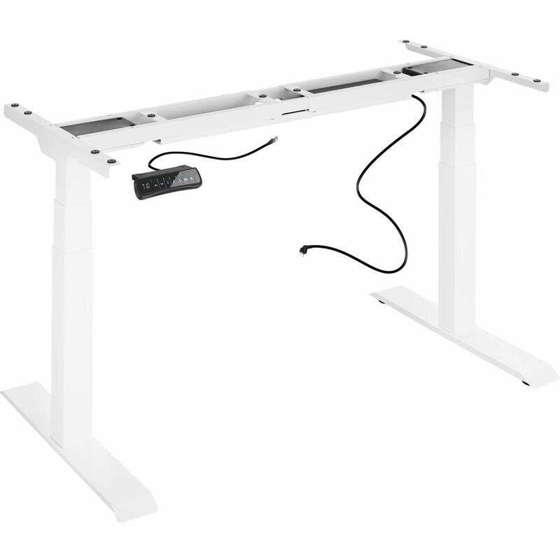 Standing Desk Frame - electrically height-adjustable with 2 motors - computer desk, standing desk, PC desk - white