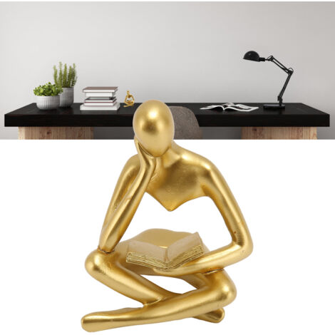 Denker-Statue aus Kunstharz, Leseskulptur, abstraktes Kunstornament zur Dekoration von Wohnzimmer, Arbeitszimmer oder Büro, 11,5 cm
