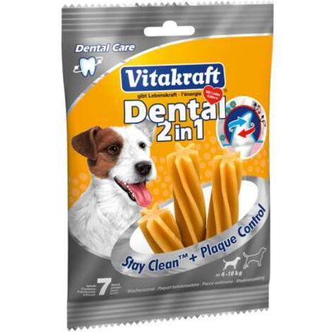 "dental 2 in 1" small snack da rosicchiare 7 pezzi - vitakraft.