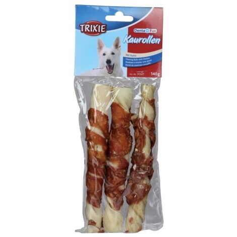 DENTAL BONES per cani con paperella DENTA FUN rotoli da masticare 3 pezzi 17cm