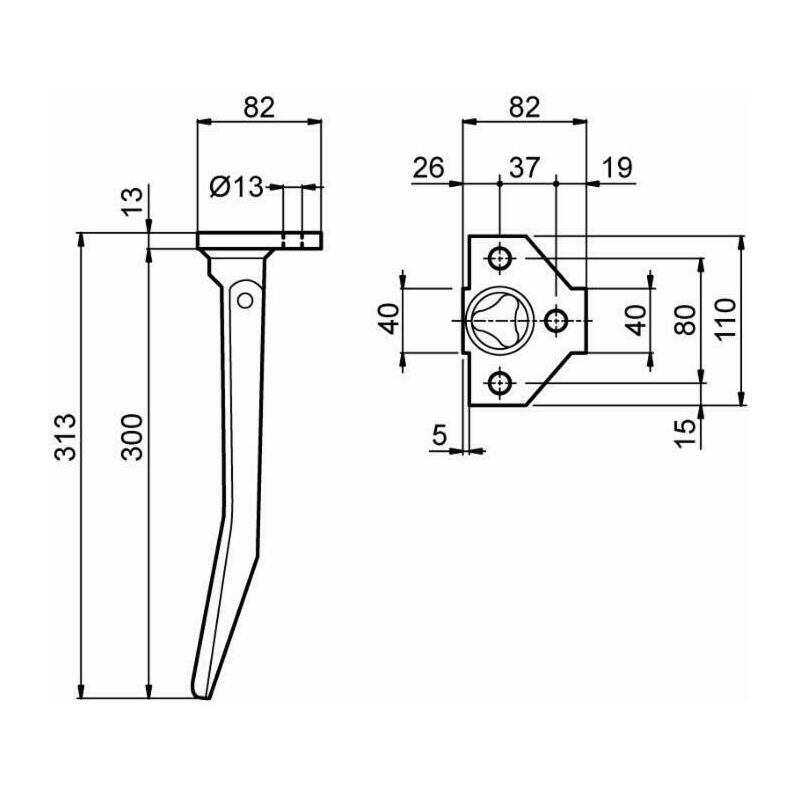 Dente anteriore adattabile AMA zone foro Ø13 11035...