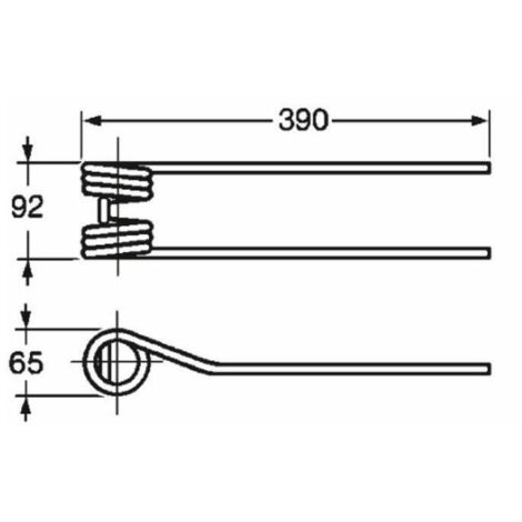 Dente girello adattabile Molon Olivi lunghezza 390 filo 9