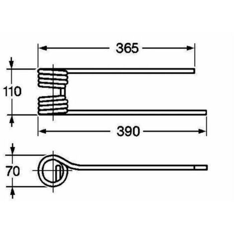 Dente Girello DX 390mm Filo 9,5 Kuhn 58740700