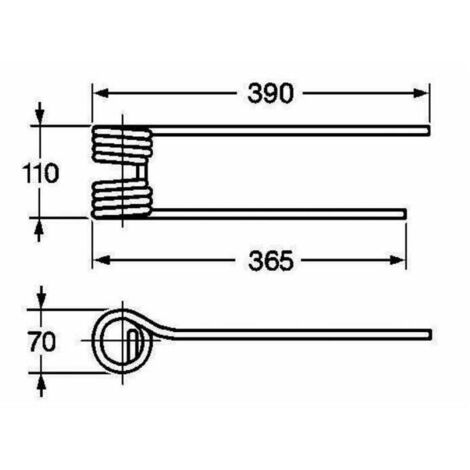 Dente Girello SX 390mm Filo 9,5 Kuhn 58740600