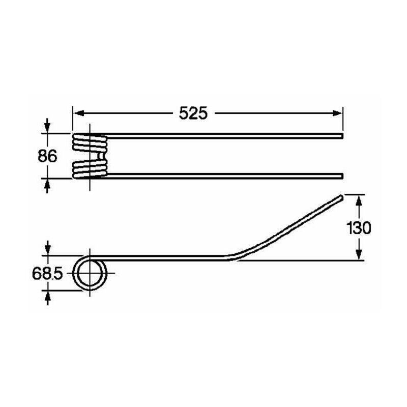 Image of Dente per giroandanatore adattabile Claas rif. 9536290 60612
