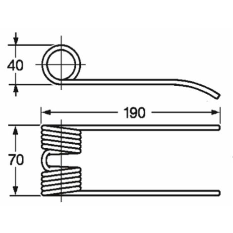Dente pick-up adattabile new Holland 131673 filo 4,8